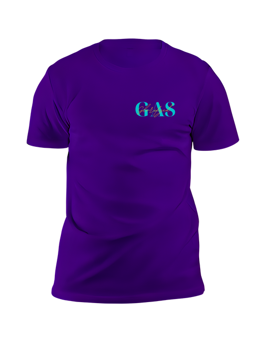 GAS Purple Short Sleeve T-Shirt w/Small GAS Logo