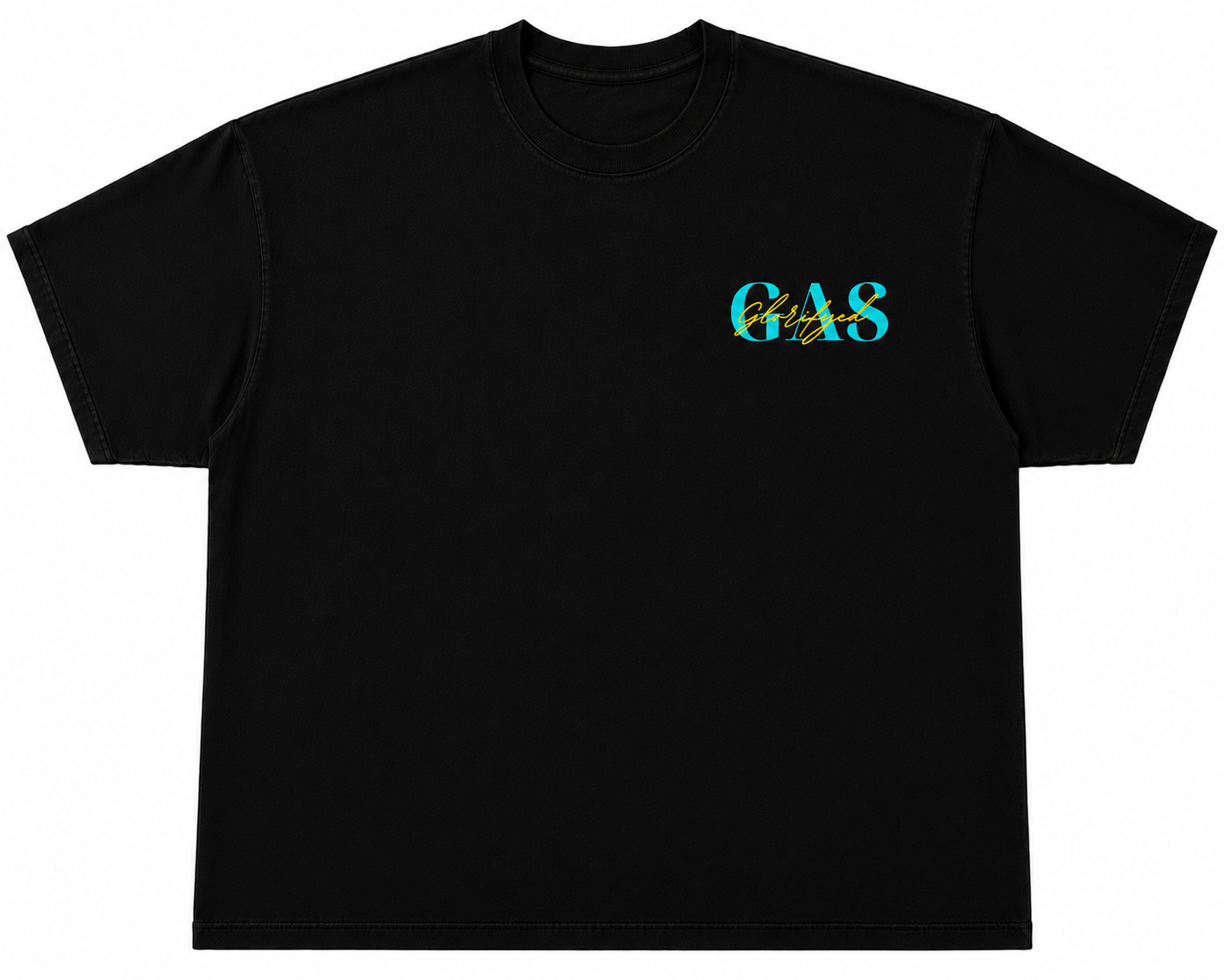 GAS Black Short Sleeve T-Shirt w/Small GAS Logo