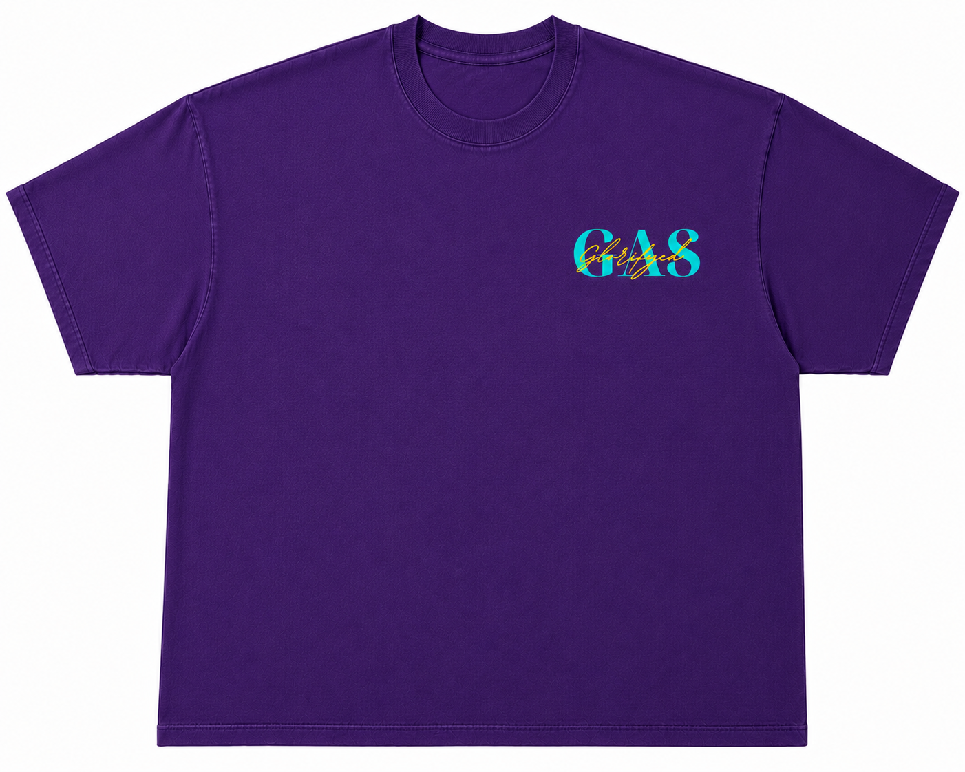 GAS Purple Short Sleeve T-Shirt w/Small GAS Logo